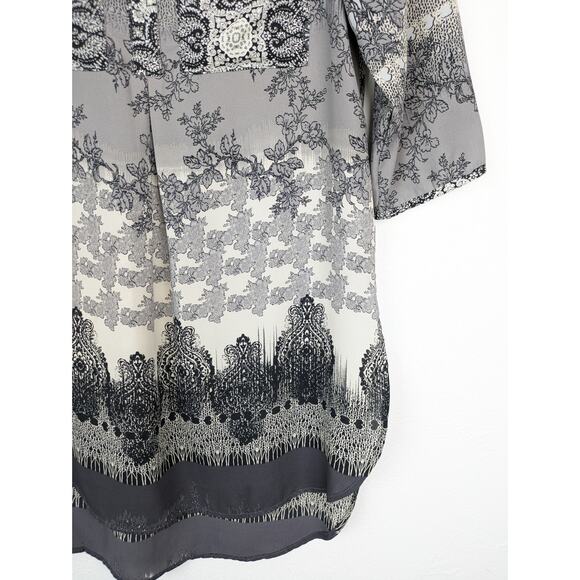 Fig & Flower Top Floral Boho Eclectic Tunic Spring Summer Pearlized Size S - Picture 5 of 13